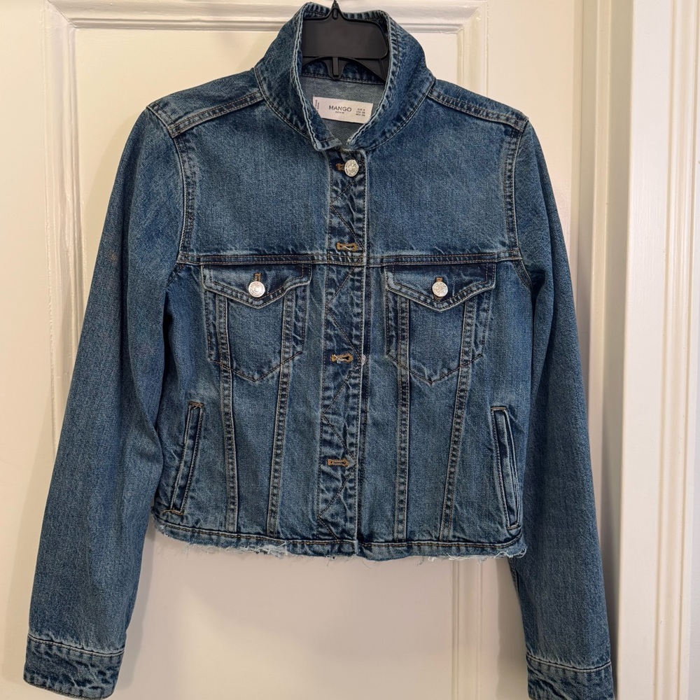 Mango Women's Classic Blue Jean Jacket